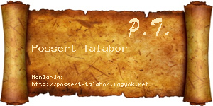 Possert Talabor névjegykártya